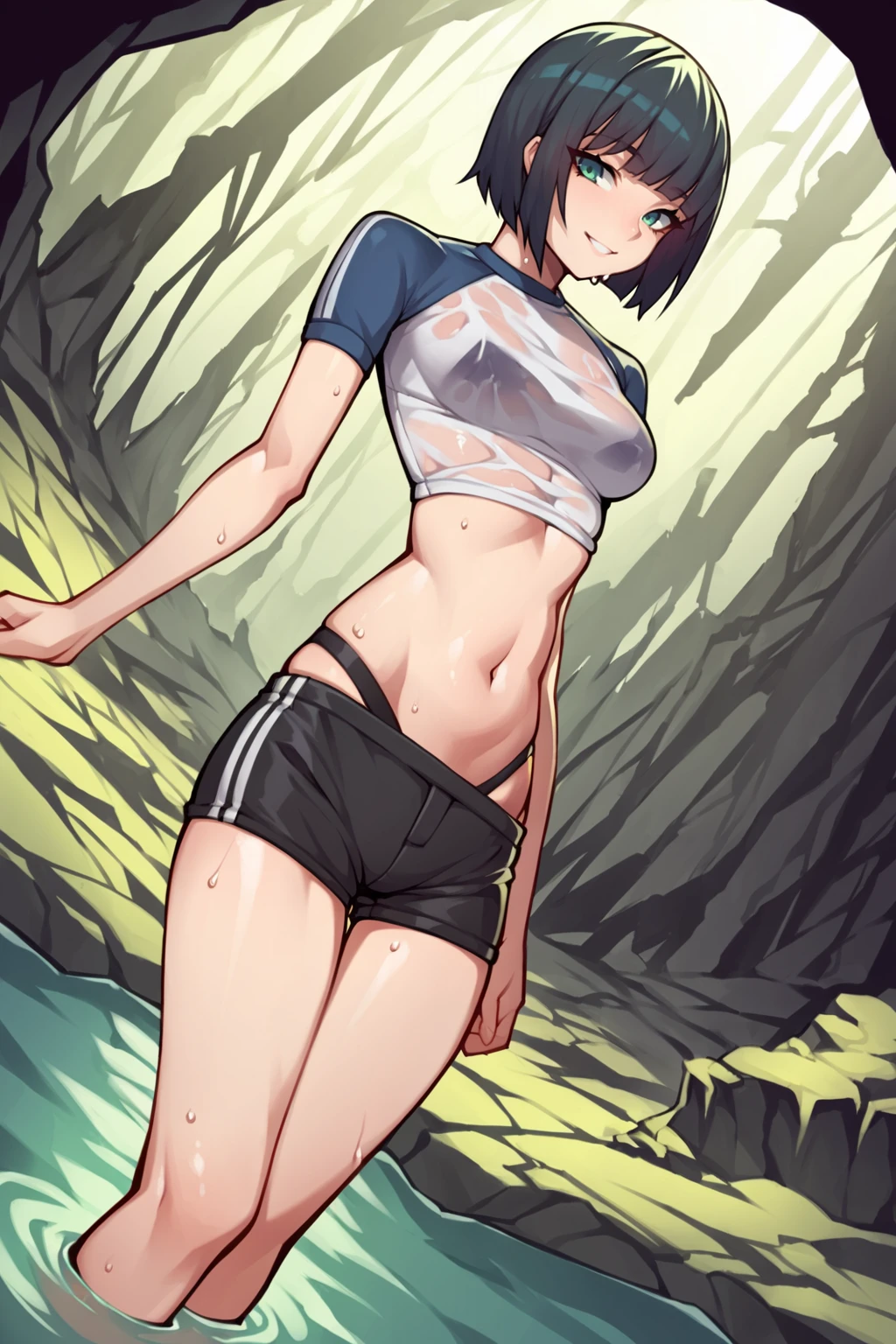 small vest and panty,naked,serious,sexy pose,military,desert.Cammo,Sun,hot,guerrilla,tropical,wetting,leona from the king of fighters.