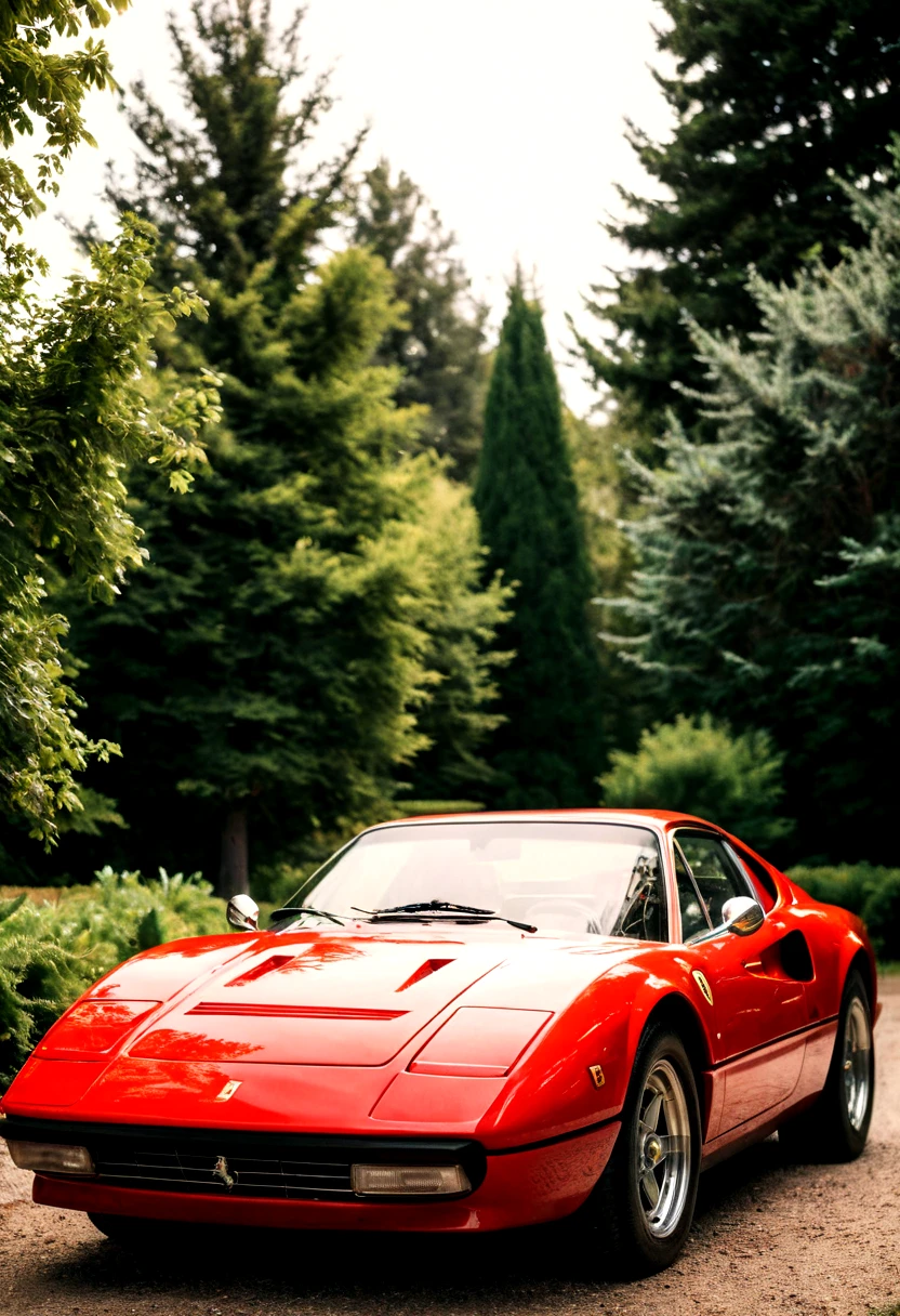 analog film photo (Sportscar, Ferrari, front side view, trees, vegetation, sunny), (film grain:1.5) . faded film, desaturated, 35mm photo, grainy, vignette, vintage, Kodachrome, Lomography, stained, highly detailed, found footage, cinematic film still (Sportscar, Ferrari, front side view, trees, vegetation, sunny), (film grain:1.5) . shallow depth of field, vignette, highly detailed, high budget, bokeh, cinemascope, moody, epic, gorgeous, film grain, grainy