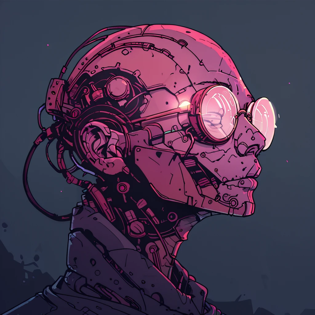score_9,score_8_up,score_7_up, ,score_6_up,score_5_up,,score_4_up, <lora:retro-neon-style:1>,
retro_neon, solo, glowing, cable, robot, no humans, from side, upper body,round glasses