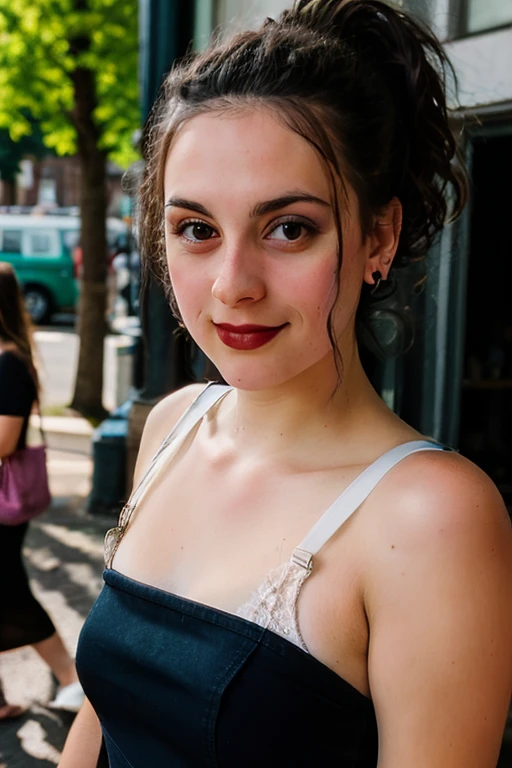 <lora:Christina:0.8>, full color portrait of a young woman, wearing a dress, in a crowded street, natural light, RAW photo, subject, 8k uhd, dslr, soft lighting, high quality, film grain, Fujifilm XT3