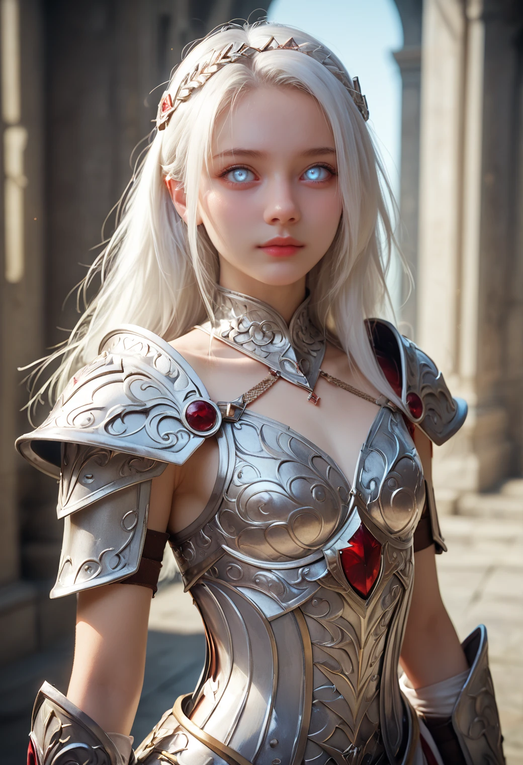 1girl,small breasts,white hair,mysterious,alluring white eyes a paragon of beauty,detailed intricate armour,, score_9,score_8_up,score_7_up,highly detailed,high budget,masterpiece,best quality,perfect anatomy,very aesthetic,8k,