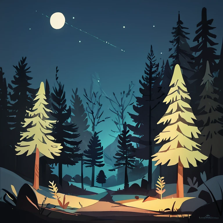 masterpiece,high resolution,score_9,score_8_up,score_7_up,
simple_cartoon,night,forest
 <lora:simple_cartoon_style-pony:0.8>