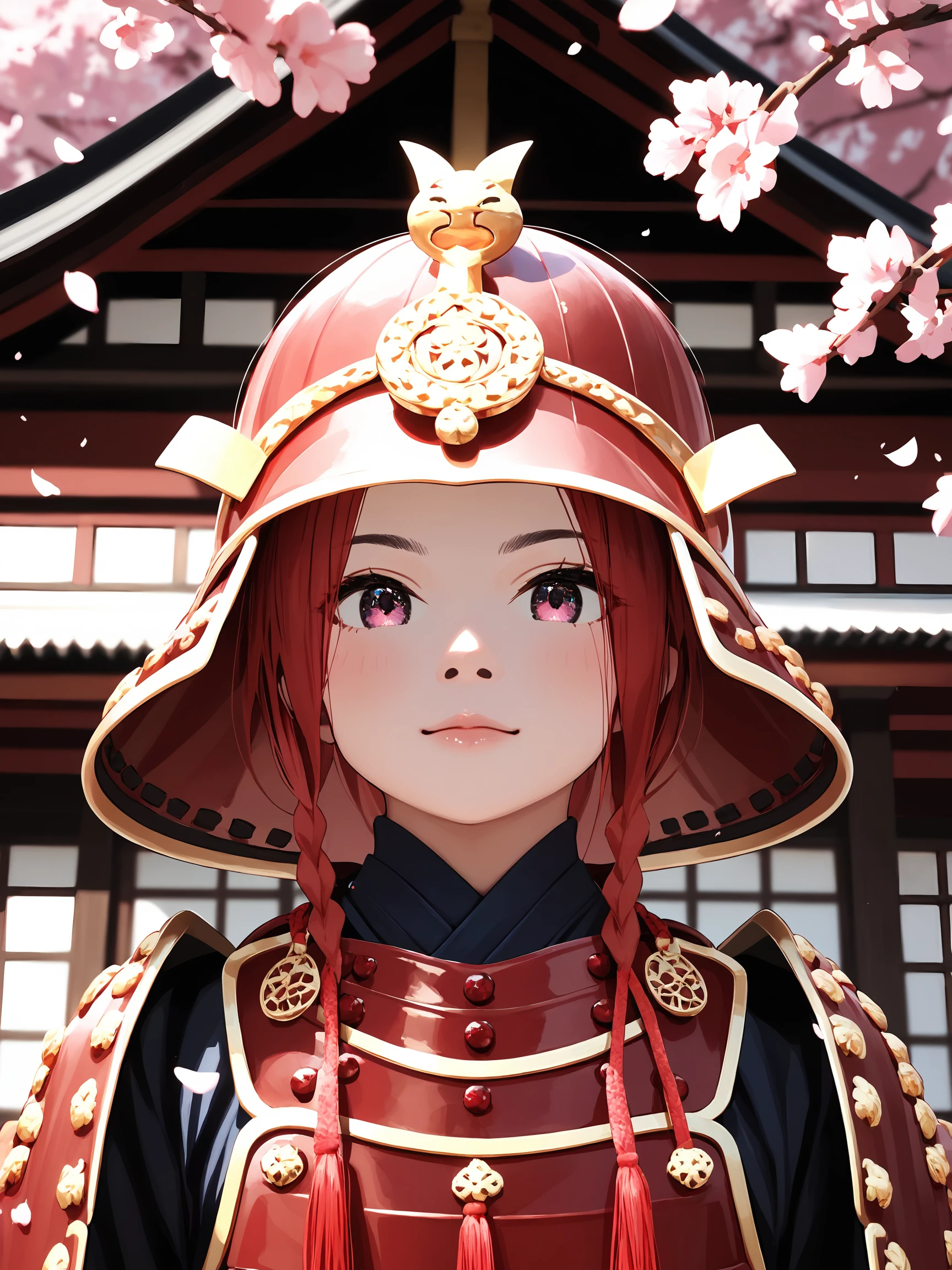 score_9, score_8_up, score_7_up,score_6_up,
outdoor, sharp focus, dark theme, direct and engaging gaze,
high-resolution image capturing fine details, soft shadow, direct and engaging gaze,
cherry blossom, Japan temple background,
1girl, cute face, cozy face, detailed face,
long sliver hair, action to viewer, solo, extreme detailed ornate gold armor,
upper body,
holding, ornate sword,
samurai armor,
<lora:hinaSamuraiArmorPony_rev1:0.7>