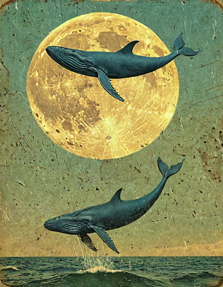 flying blue whales towards the moon  <lora:novuschroma48 style:.9> novuschroma48 style