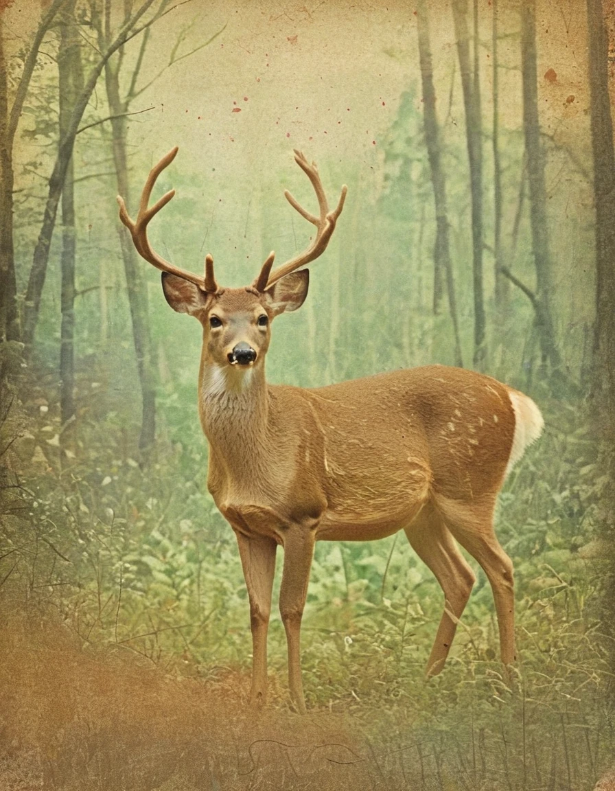 deer in an enchanted forest  <lora:novuschroma48 style_1:1> novuschroma48 style