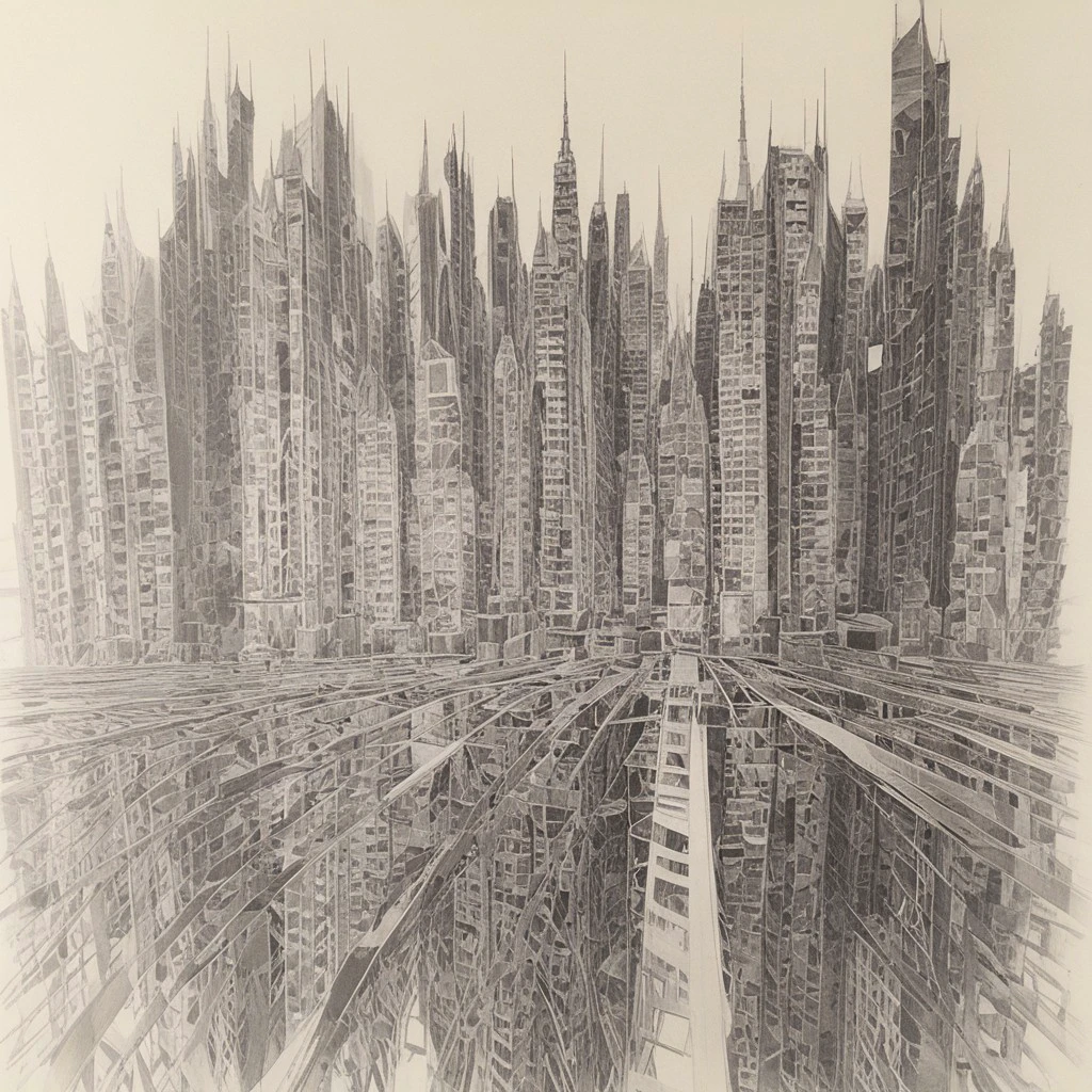 cityscape, anamorphosis