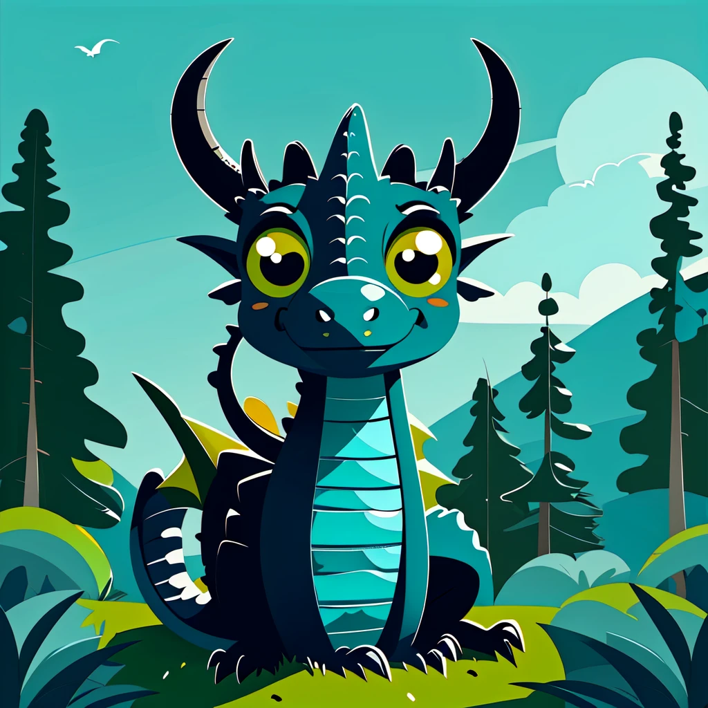 <lora:simple_cartoon_style:1>,
simple_cartoon, no humans, solo, tree, nature, horns, dragon