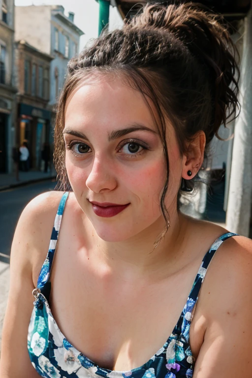 <lora:Christina:0.8>, full color portrait of a young woman, wearing a dress, in a crowded street, natural light, RAW photo, subject, 8k uhd, dslr, soft lighting, high quality, film grain, Fujifilm XT3