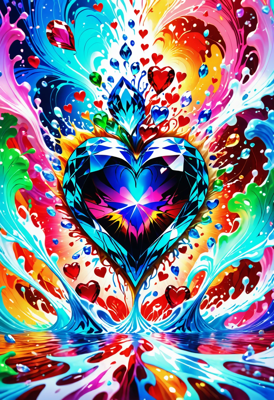 War pick, Jed-Spl4sh, splashes, nature art, wallpaper engine,Heart, diamonds, <lora:ColourfulStyleV2:0.7>, highly complex, dynamic cinematic perfect background, flowing, grand illumination, vibrant, sublime, colorful, positive emotional, beautiful elegant, aesthetic, set logical ambient background