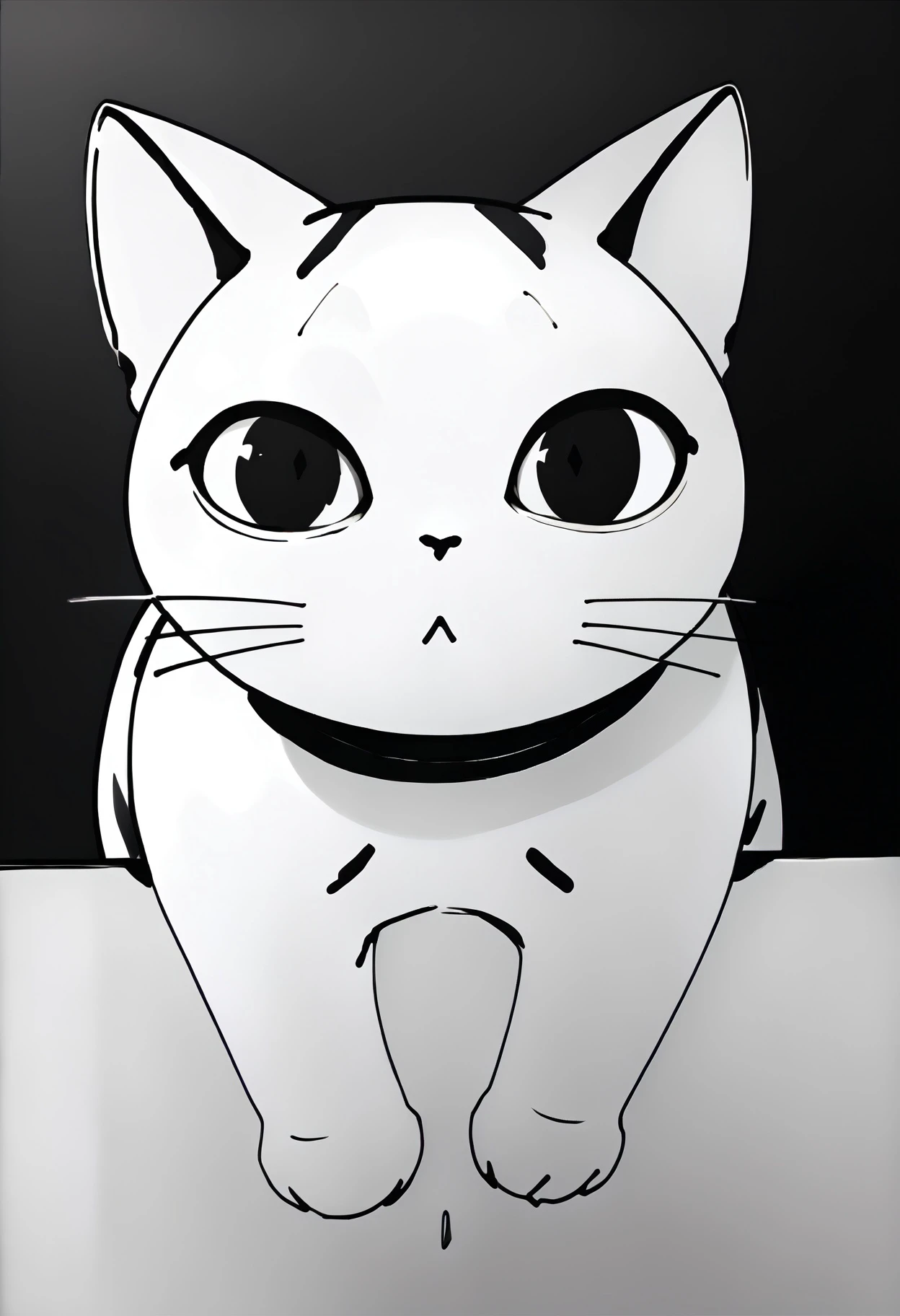 monochrome,
ChiYamada, cat, black eyes, no humans, desk, dark background,
score_9,score_8_up,score_7_up, 
 <lora:Potat_dark_ink_v1_monochrome-RS24:1> <lora:ChamChiYamadaPonyXL:1>