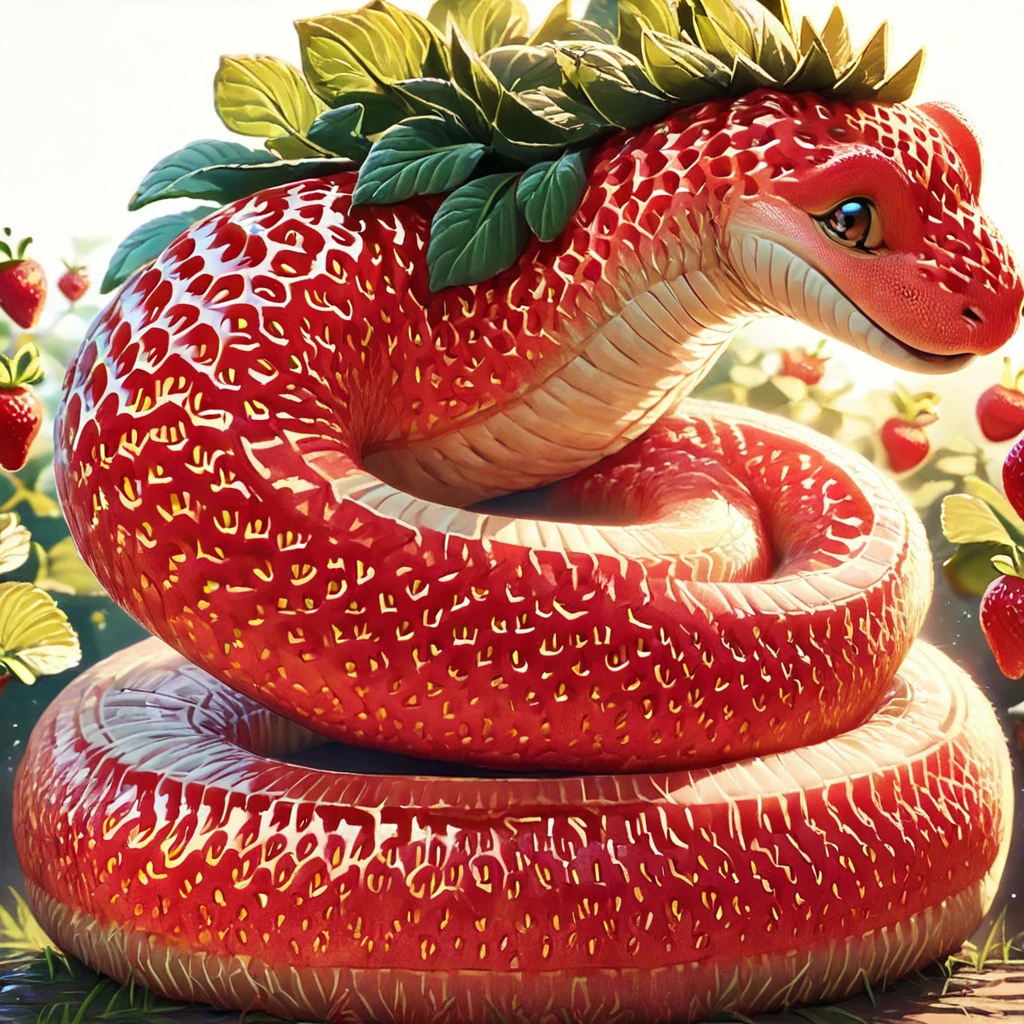 score_9, score_8_up, score_7_up, score_6_up, score_5_up, score_4_up, 
 <lora:plant_animals-7:1>,
plant_animal,
strawberry, snake head,long