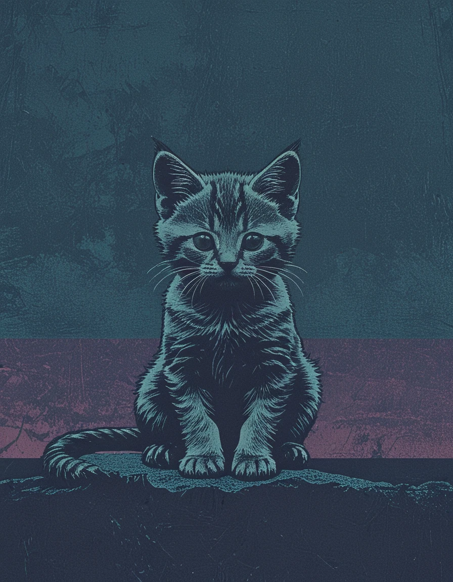 cute kitten <lora:novuschroma28 style_b2:1> novuschroma28 style