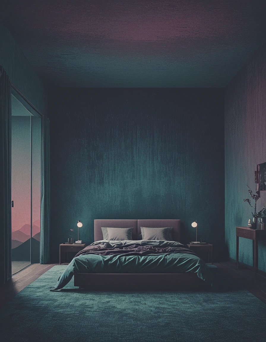 a bedroom <lora:novuschroma28 style_photo:.8> novuschroma28 style