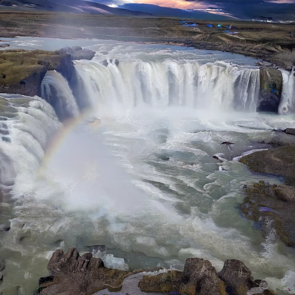 high res, 8k, godafoss, waterfall, beautiful, night, high angle <lora:Godafoss-000007:1.2>