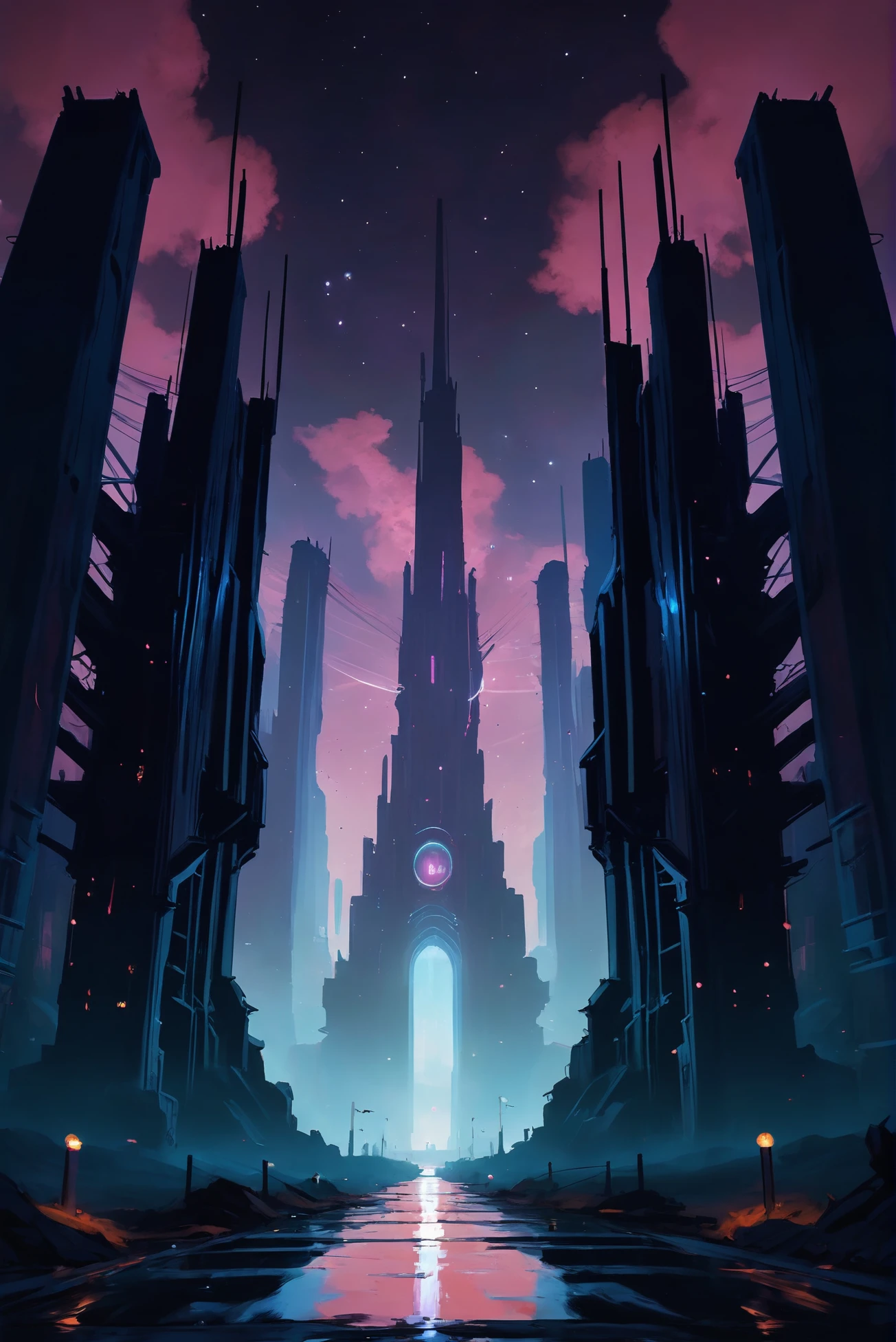 lusty classic dark fantasy, dilithium mine in a country fantasy sprawling metropolis beyond the end of the universe, masterpiece, by Seung Jin Woo, anime style<lora:EnvyImposingXL01:1.4:lbw=SDXL_INALL>