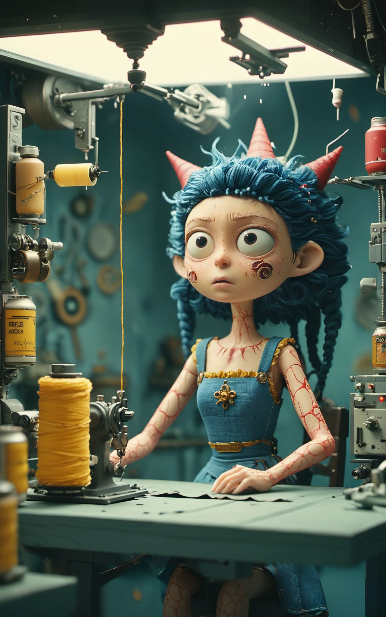 XUER Pixar style,<lora:绪儿 皮克斯风格 XUER Pixar style:0.8>,
awardwinning photograph,High Shutter Speed,flyweight Ceres of Hell,Ceres is Sewing,she is very Nerdy,F/5,Kodak Ektar 100,Samsung Galaxy,Horror,studio lighting,F/8,colorful,intricate detail,ambient illumination,enchanted,surreal,highly detail,(masterpiece,best quality,ultra-detailed, absurdres),
(masterpiece,best quality,ultra-detailed, absurdres),((film still,movie still)),photograph,volumetric lighting,Slow Shutter Speed,Primitivism,RAW photo,ultra-sharp focus,internationally-acclaimed photograph,ambient atmosphere,ambient,
pale complexion,film grain texture,analog photography aesthetic,visual storytelling,dynamic composition,