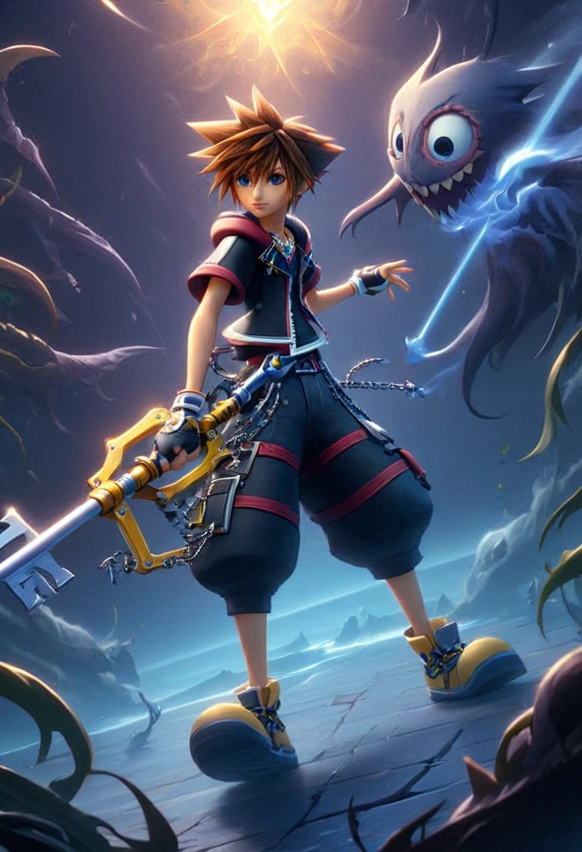 sorakh, keyblade, fighting a shadow monster