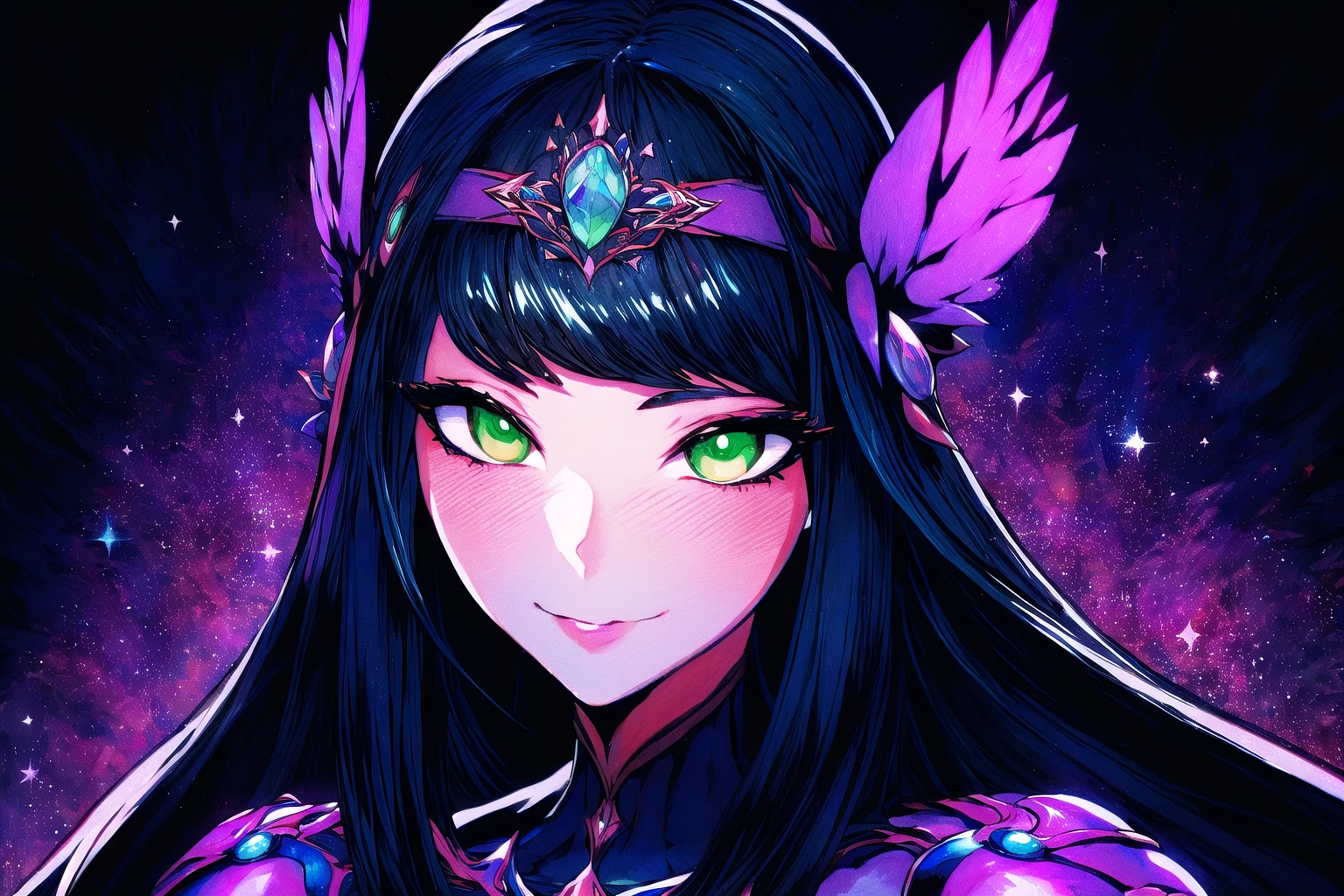 (Masterpiece), (highres), 8k, hyperdetailed, deep depth of field, motion blur, 0kazu, unique character concept, hyperrealistic, (portrait:1.3), finely crafted, (portrait:1.2), unique character design, (traditional media:1.2), bokeh, facing viewer, looking at viewer, capelet, half- closed eyes, (extreme close-up), cinematic, armor, motion blur, blurry background, (stunning artwork, hyperdetailed:1.3), official, deep depth of field, sparkle, dreamy, hypnotizing green eyes, long face, (perfect face, detailed face:1.2), sexy, very long hair, disheveled hair, headband, floating hair, bloom, glowing, blush, light smile, (retro artstyle), gorgeous, bloom, nature, shadow, (dark, night:1.5), fantasy, simple background, gradient background, dark, 1 girl, atmospheric,saba_styl3,cara,perfect light,sugar_rune,coralinefilm,AGGA_ST020<lora:EMS-348304-EMS:1.200000>, <lora:EMS-59101-EMS:-0.400000>, <lora:EMS-81149-EMS:0.400000>, <lora:EMS-91280-EMS:0.400000>, <lora:EMS-980-EMS:0.500000>, <lora:EMS-318001-EMS:0.500000>