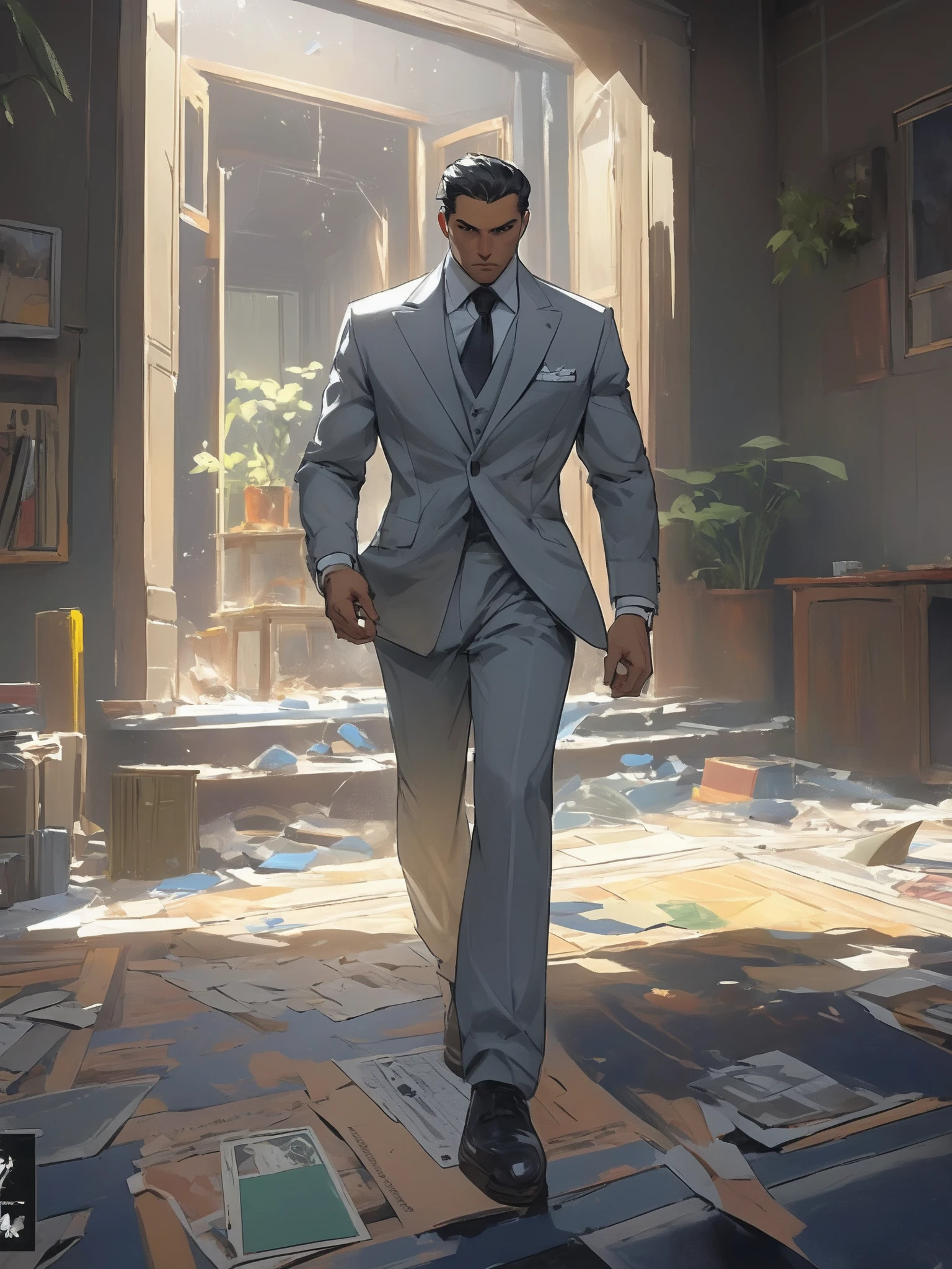A captivating portrait of Edgar Valdez, a notorious drug lord turned informant. With a chiseled face, piercing eyes, and slicked-back hair, Valdez exudes both power and menace. He wears a tailored suit, a symbol of his former affluence, and holds a lit cigar in one hand. The background is a dimly-lit room with shadows cast across the walls, creating an atmosphere of mystery and danger.
epic action, Unreal Engine, cinematic award winning artwork, many details, extreme detailed, full of details,Wide range of colors., dramatic, Dynamic,Cinematic,Sharp details, Insane quality. Insane resolution. Insane details. Masterpiece. 32k resolution. casting shadow style, cucoloris patterned illumination, dvr-lnds-sdxl, ral-dissolve, ral-ertmsphr, ral-porcelain, ral-pxlprtcl, Niji, aidma-niji