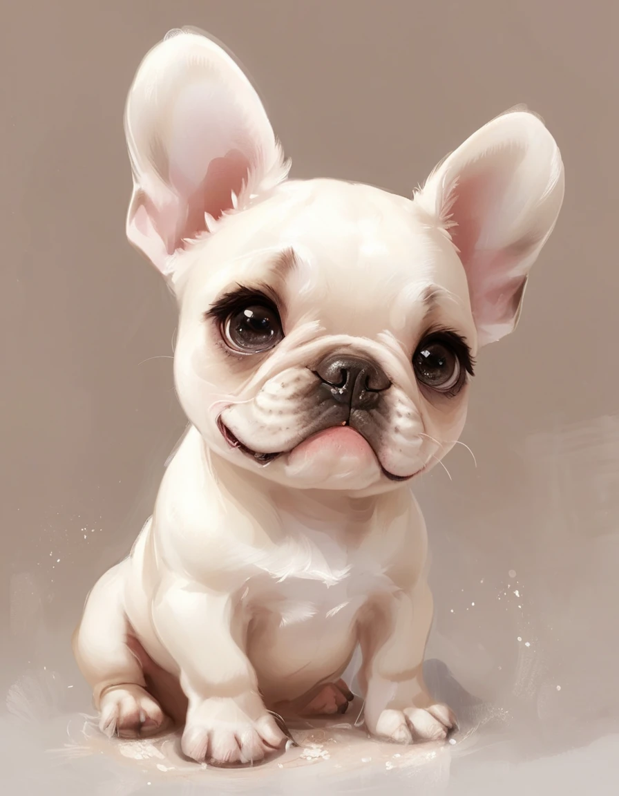 french bulldog cute  <lora:novuschroma31 style_b3:1> novuschroma31 style