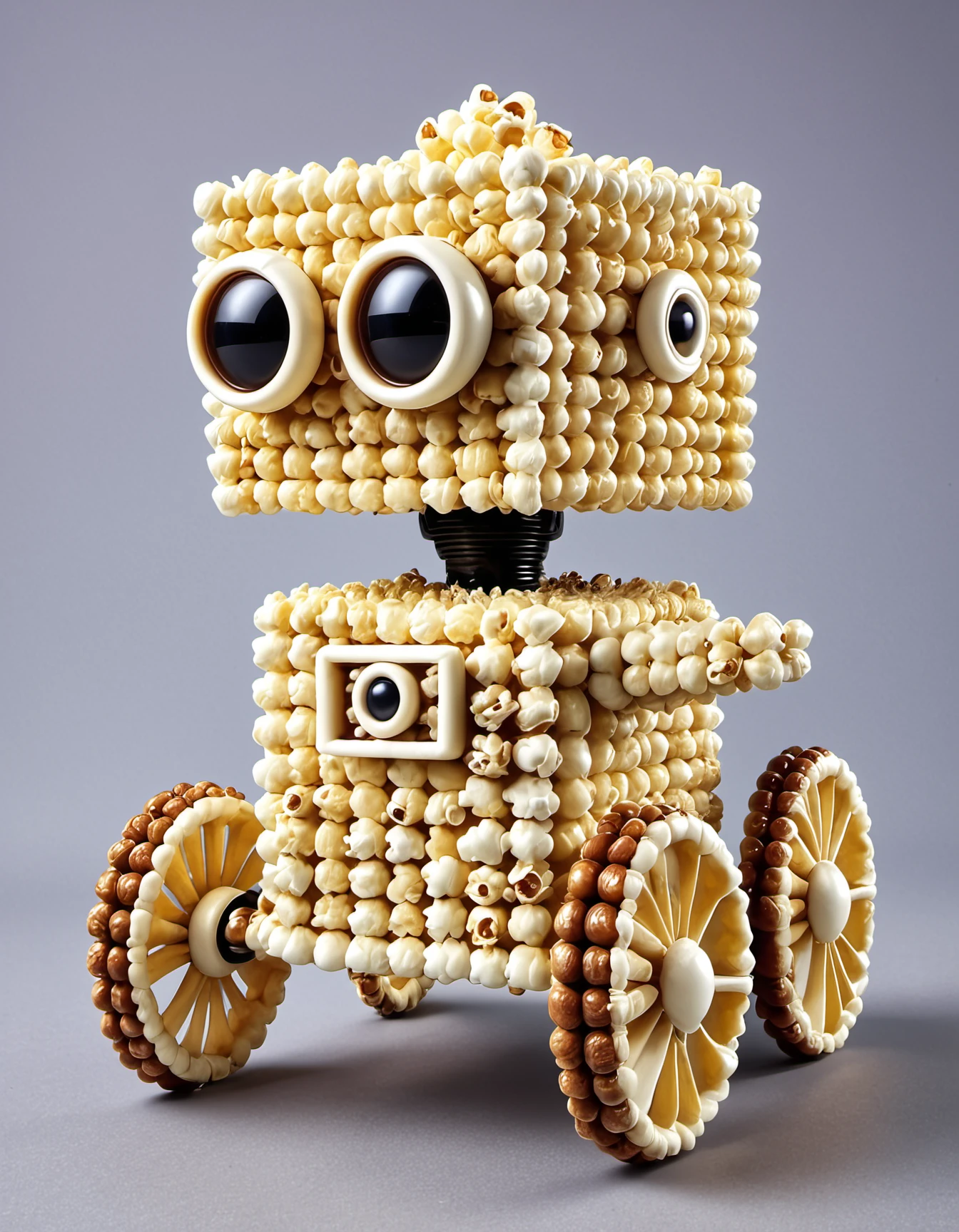 Popcorn,A popcorn robot with movable parts and LED eyes