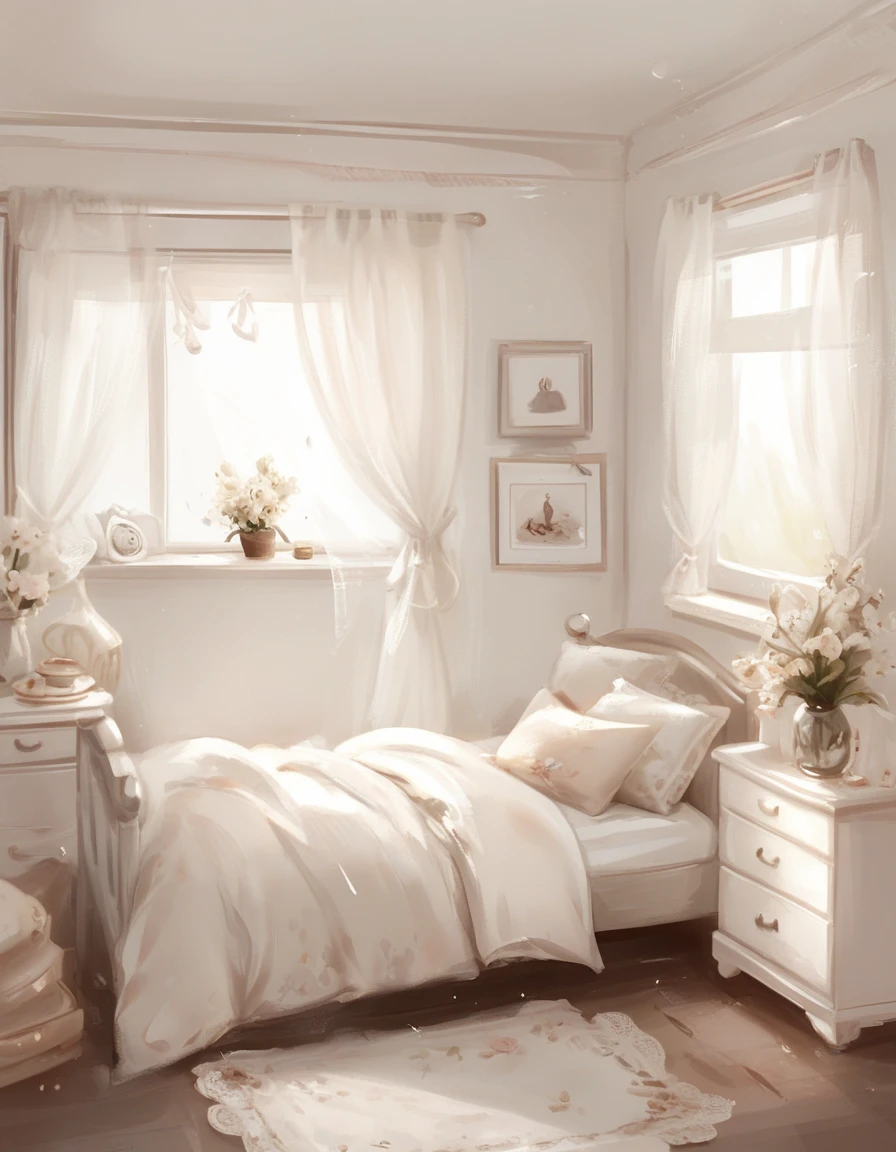 a bedroom  <lora:novuschroma31 style_b3:1> novuschroma31 style