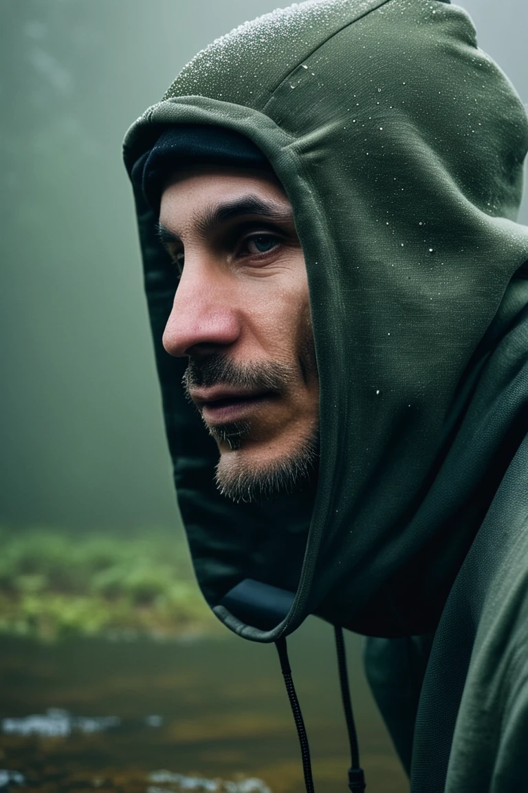 <lora:Rythmind_Loïc Barcourt_v4Final:1>
close portrait of Loïc Barcourt a man wearing a snowboarding hoodie, on a A mist-covered swamp with murky waters and eerie, indistinguishable shapes moving beneath the surface, natural lighting, 4k uhd, dslr, soft lighting, high quality, Fujifilm XT3