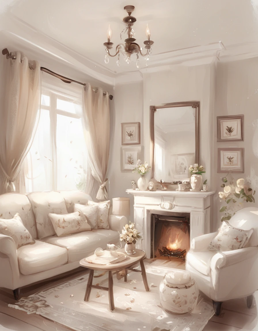 a living room  <lora:novuschroma31 style_b3:1> novuschroma31 style