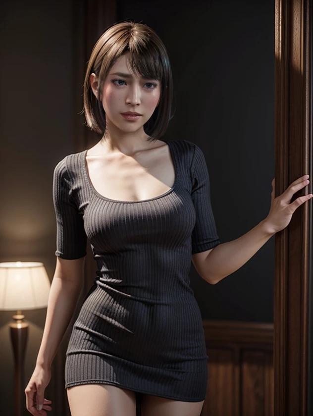 <lora:add_detail:0.5> (realistic, 3d, game cg:1.3),
1girl, asian female, short hair, bob cut, a-line hair, bangs, <lora:S_Mukoda_LAD-v1-000008:0.25>
(dress, cowboy shot:1.2), 
(in club, light, gorgeous:1.2)