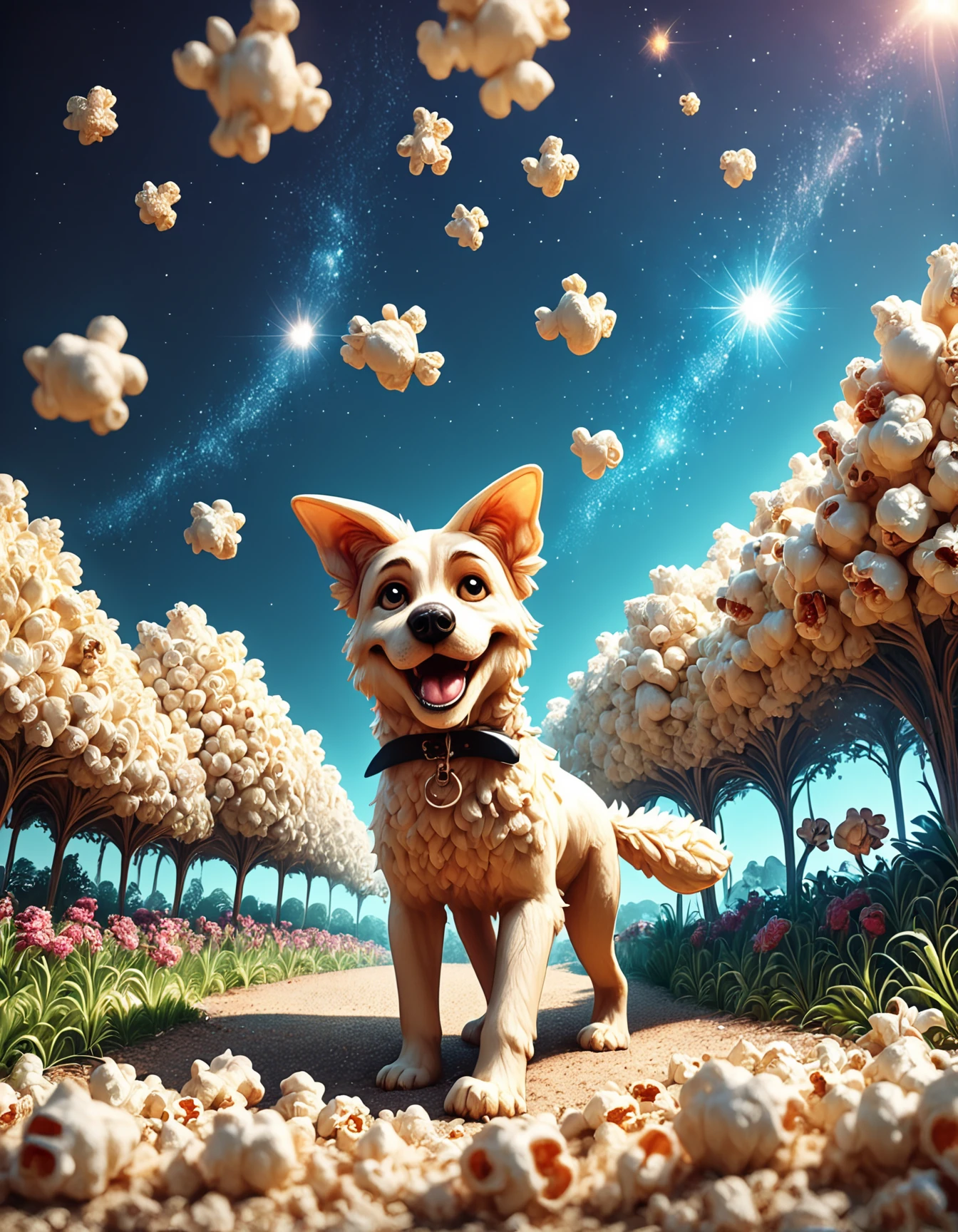 score_9, score_8_up, score_7_up, score_6_up, score_5_up, score_4_up,  
source:photo, Popcorn,
brithis bulldog, dog made of popcorn walking on a park, popcorn flowers, raining popcorn, blue galaxy sky, popcorn clouds,funny smile