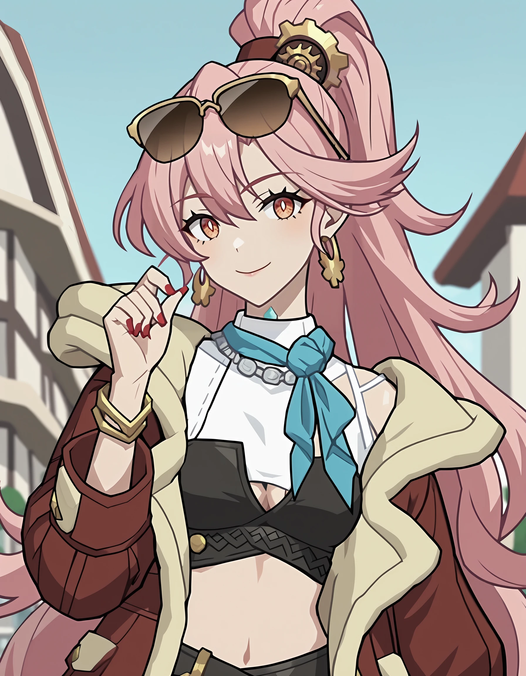 score_9,score_8_up,score_7_up,(bikini:1.2),
<lora:jialifu_pony:0.6>,jialifu,1girl,solo,eyewear on head,pink hair,sunglasses,long hair,looking at viewer,jewelry,earrings,ponytail,red nails,smile,cowboy_shot,<lora:Anime_Screencap:1>,anime screencap,waterpark,