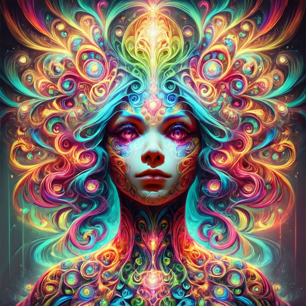 masterpiece,score_9,score_8_up,score_7_up,
psychedelicdream, 1girl,solo,portrait, colorful,glow,
, <lora:PsychedelicDream-pony-8:0.8>,