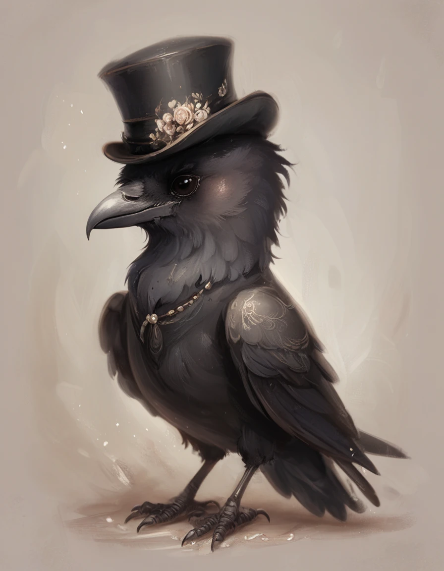 victorian raven  <lora:novuschroma31 style_b3:1> novuschroma31 style