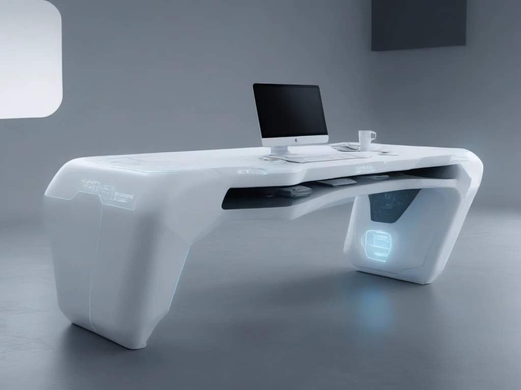 Futuristic desk, <lora:Futuristic_transport:1>, (hyperrealistic:1.3)