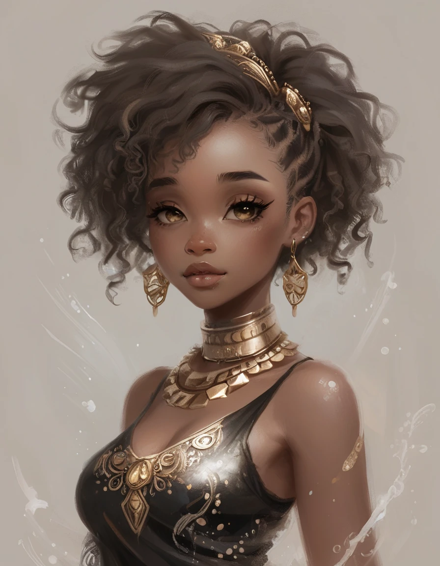 african hydropunk princess  <lora:novuschroma31 style_b3:1> novuschroma31 style