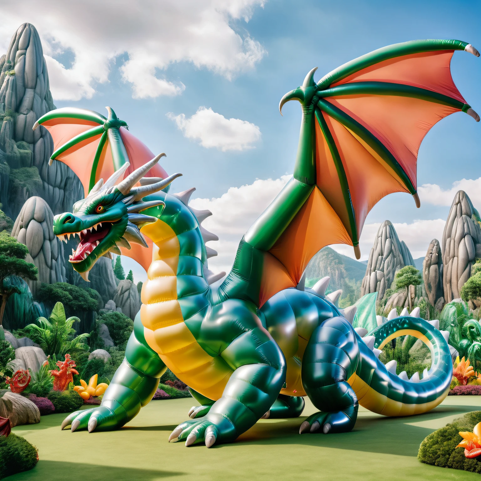 zynflatable, scenery, close-up, inflatable epic dragon, landscape, highly detailed, film grain, <lora:zy_Inflatable_World_Morph _v1:.7>