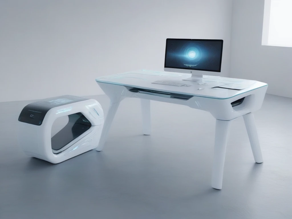 Futuristic desk, <lora:Futuristic_transport:1>, (hyperrealistic:1.3)