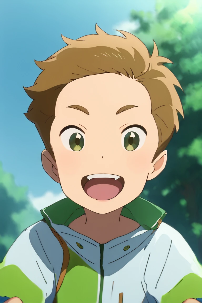 score_9,score_8_up,score_7_up,source_anime,1boy, solo,looking_at_viewer,Taishi Koiwai,brown hair,green eyes,Jacket, smile, open mouth<lora:EMS-423312-EMS:1.000000>