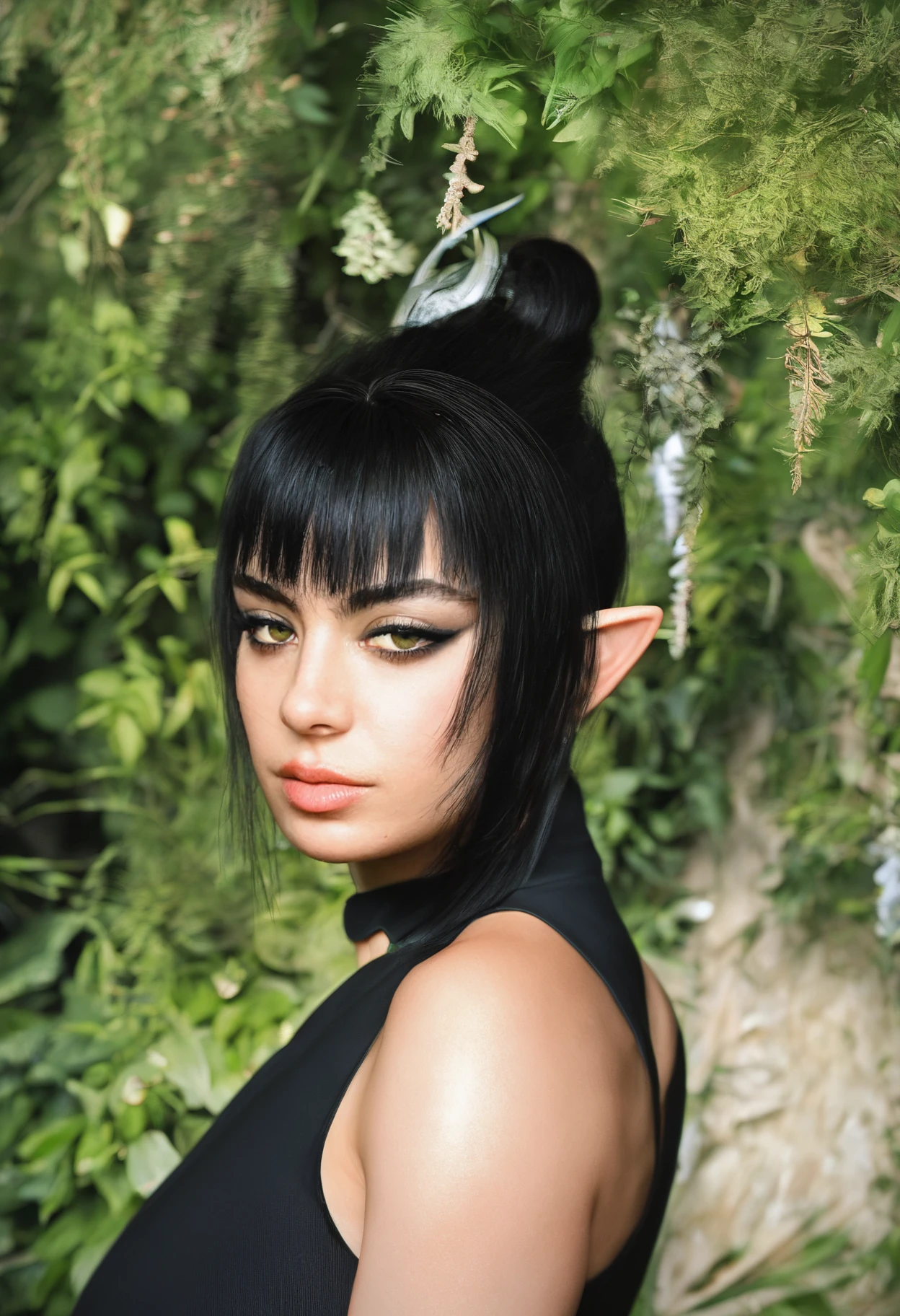 scorscore_9, score_8_up, score_7_up, score_6_up,
1girl, charliXcx, <lora:CharliXcxPonyRealism:1>, <lora:zy_Shadowheart_PonyRealism_v1:0.6> zy_shadowheart, 1girl, black hair, bangs, green eyes, pointy ears, black dress