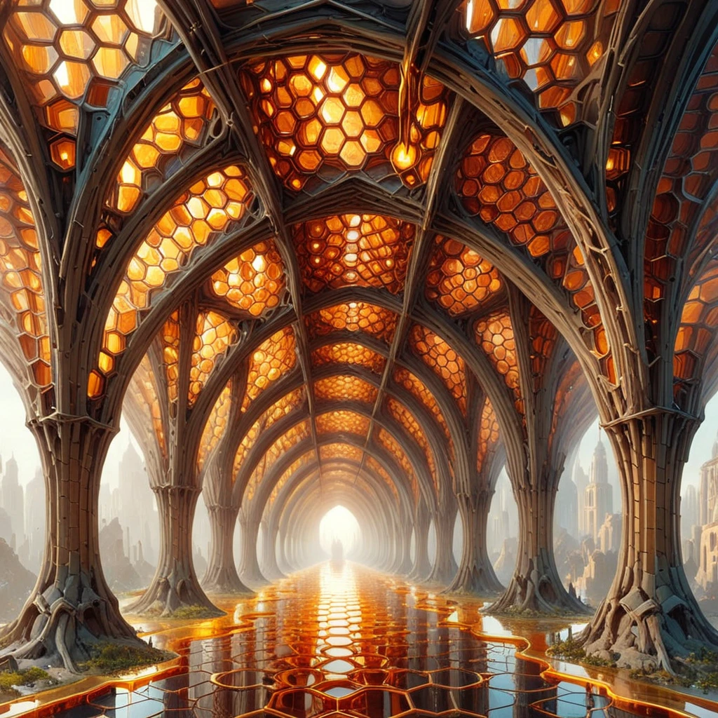 honeycomb morph, surreal architecture