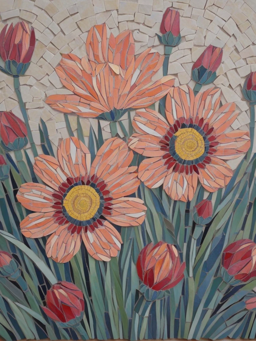 <lora:mosaicXL:1> mosaic, traditional media, flower
