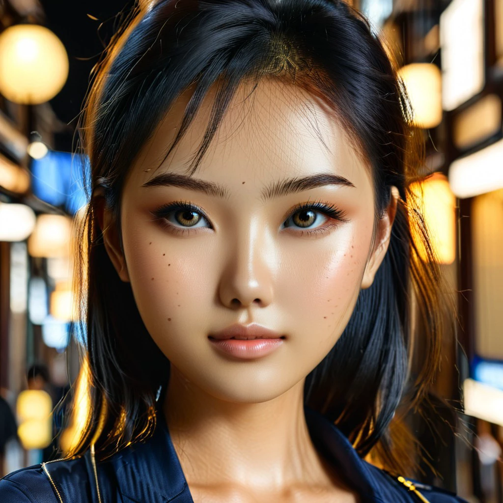 Tsuru Mizuki (extremely intricate:1.3), (realistic), beautiful korean girl face close up, portrait, , sharp focus, dramatic, award winning, cinematic lighting, octane render unreal engine, Tsuru Mizuki an korean girl, 20yr old, sleek cheekbone, dark black skin, big lips, smiling. Tsuru Mizuki is a beautiful Instagram model. black eyes, long hair, UHD, 8K, ultra detailed, a cinematic photograph of HDR photo of Closeup photo of a beautiful woman,