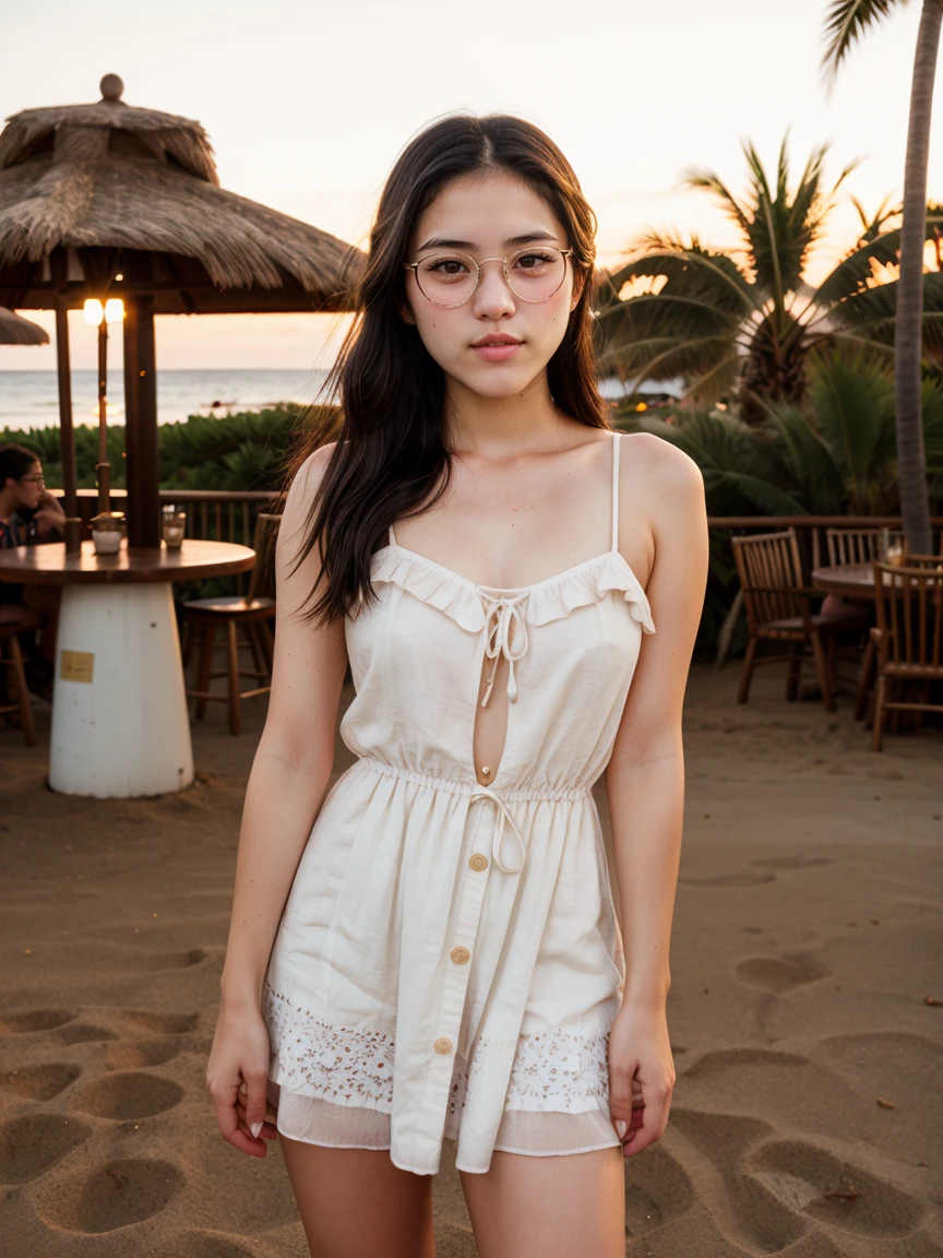 RAW photograph, tv_Hana_Jeong_MXAI
BREAK
, laughing expression, wearing a summer dress, standing at a beach bar, tropical resort, colorful cocktails, golden hour,
BREAK, 8k uhd, dslr, soft lighting, high quality, film grain, Fujifilm XT3, (((Ultra-HD-details, Ultra-HD-detailed, Ultra-HD-realistic, Ultra-HD-photo-same-realistic-quality-details)))