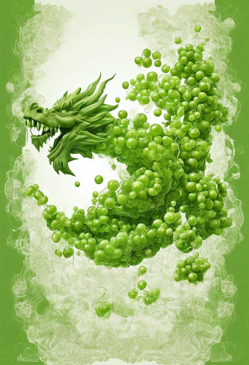 (((A fabulous dragon made of green grapes)))