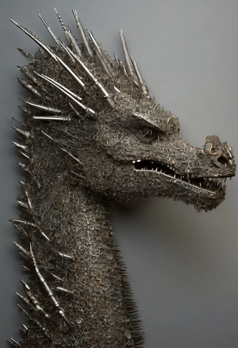 (((A fabulous dragon made of nails)))