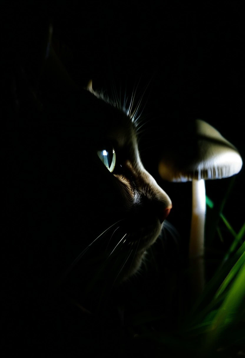 GrassShrooms_(Dark/Low Key/Night photography - Psilocybe semilanceata in grass) pony_1