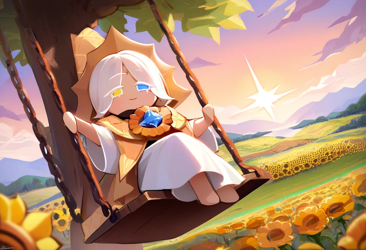 score_9, score_8_up, score_7_up, source_anime BREAK
a beautiful field of flowers, sunset, swing, tree
1boy, PureV4n1ll4C00k1e, hat, robe, sunflower staff
smile, looking at viewer, heterochromia, sitting on swing
(dutch angle:1.3)
detailed background, beautiful scenery <lora:PureV4n1llaC00k1e:1>