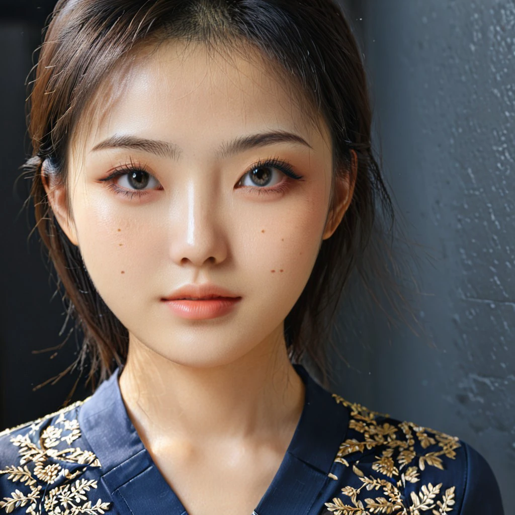 Tsuru Mizuki (extremely intricate:1.3), (realistic), beautiful korean girl face close up, portrait, , sharp focus, dramatic, award winning, cinematic lighting, octane render unreal engine, Tsuru Mizuki an korean girl, 20yr old, sleek cheekbone, dark black skin, big lips, smiling. Tsuru Mizuki is a beautiful Instagram model. black eyes, long hair, UHD, 8K, ultra detailed, a cinematic photograph of HDR photo of Closeup photo of a beautiful woman,