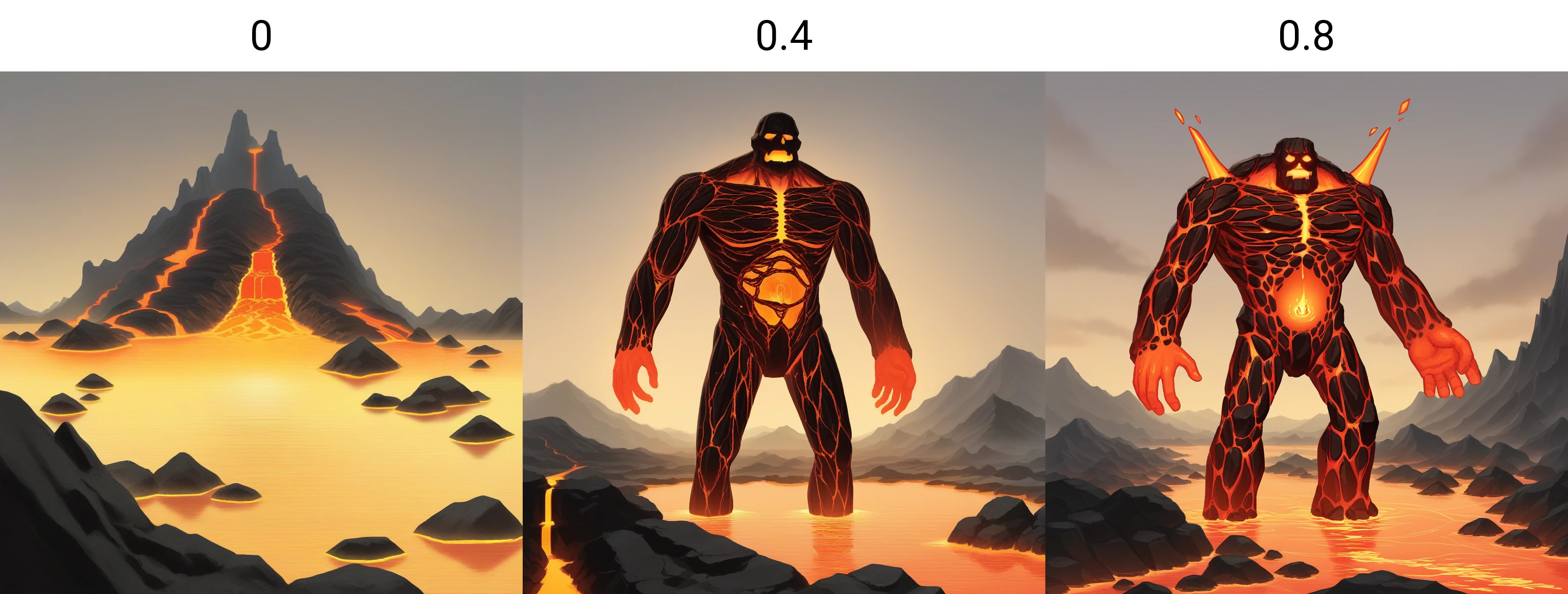 score_9, score_8_up, score_7_up, score_6_up, score_5_up, score_4_up, zPDXL2,source_anime,rating_questionable, <lora:Golems:0> gol3em, no humans, magma golem, lava, headless, volcano, faceless, rocks, boulders