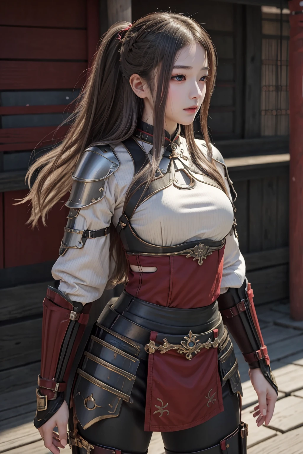 masterpiece,best quality,1girl,women,solo,hips up,upper body,closed mouth,accessories,japanese armor,long hair,jewelry,<lora:more_details:0.3>,<lora:narakazaiji:0.6>,<lora:Samurai_armor:0.5>,